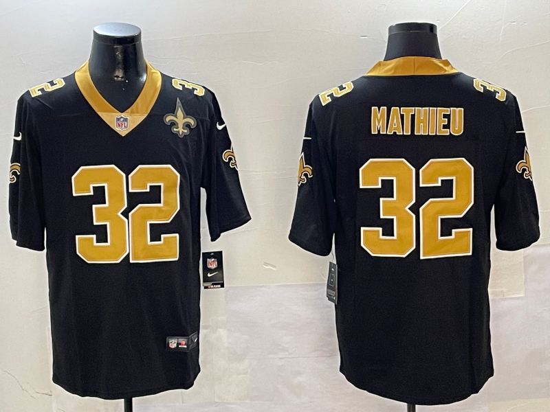 Men New Orleans Saints #32 Mathieu Black Second generation 2024 Nike Limited NFL Jersey style 4